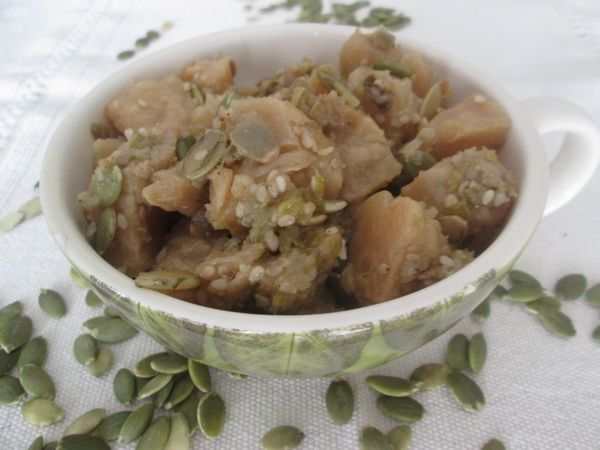 Dadolata di sedano rapa con semi di zucca