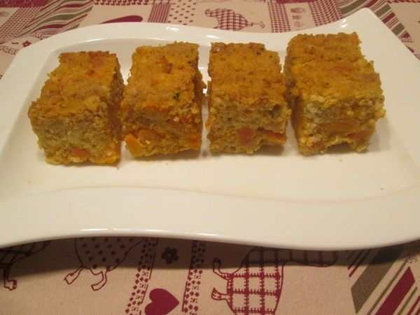 Sformato di miglio con zucca carote livellato al tahin